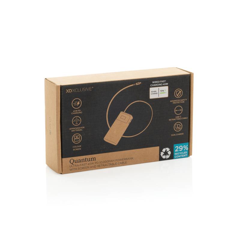 Quantum RCS ultra-rýchla PD 45W 10 000 mAh powerb. s displ., sivá - čierna Quantum RCS ultra-rýchla PD 45W 10 000 mAh powerb. s displ., sivá - čierna