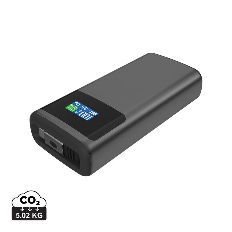 Quantum RCS ultra-rýchla PD 45W 10 000 mAh powerb. s displ., sivá - čierna Quantum RCS ultra-rýchla PD 45W 10 000 mAh powerb. s displ., sivá - čierna