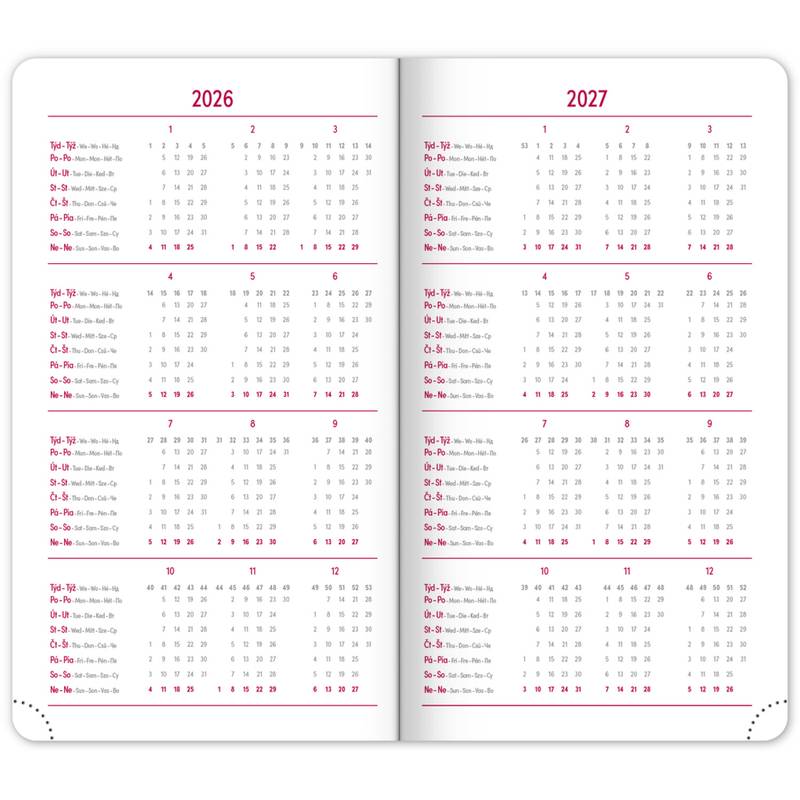 NOTIQUE Kapesní diář Ajax 2026, zlatý, 9 x 15,5 cm NOTIQUE Kapesní diář Ajax 2026, zlatý, 9 x 15,5 cm