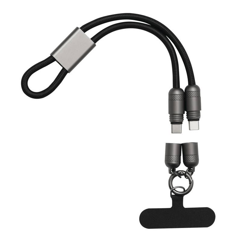 SHORTCARRY - Multifunkčný nabíjací a dátový kábel, čierna SHORTCARRY - Multifunkčný nabíjací a dátový kábel, čierna