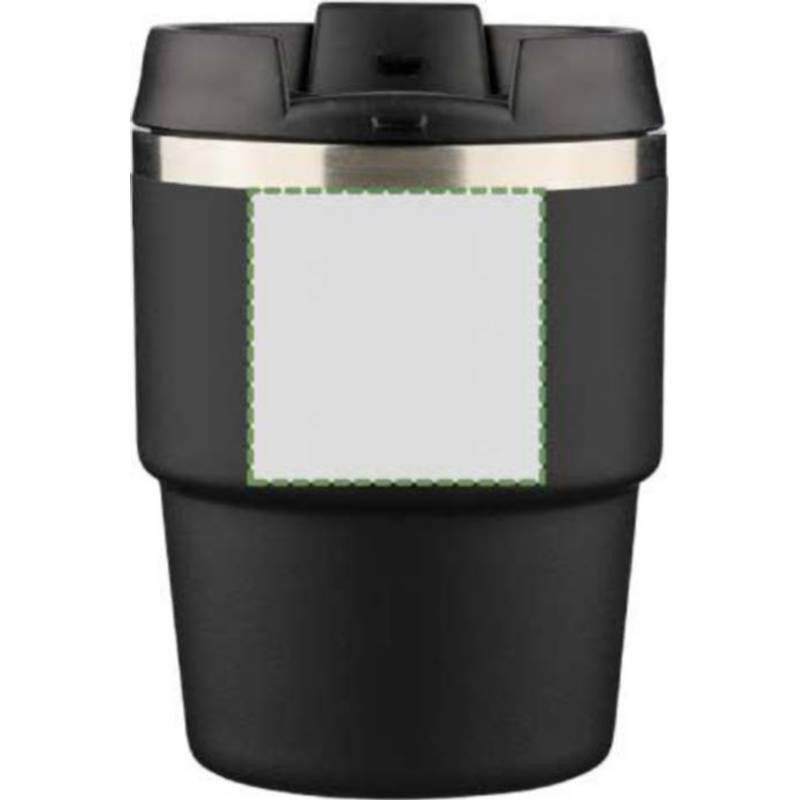 Hrnček z recyklovaného nerezu s dvojitou stenou (175 ml) Oli, čierna Hrnček z recyklovaného nerezu s dvojitou stenou (175 ml) Oli, čierna