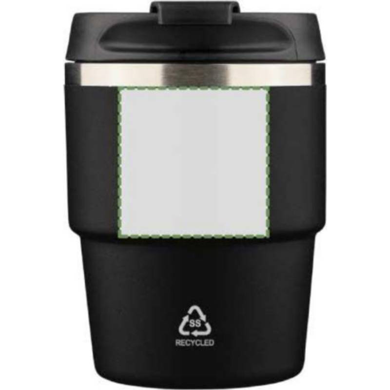 Hrnček z recyklovaného nerezu s dvojitou stenou (175 ml) Oli, čierna Hrnček z recyklovaného nerezu s dvojitou stenou (175 ml) Oli, čierna