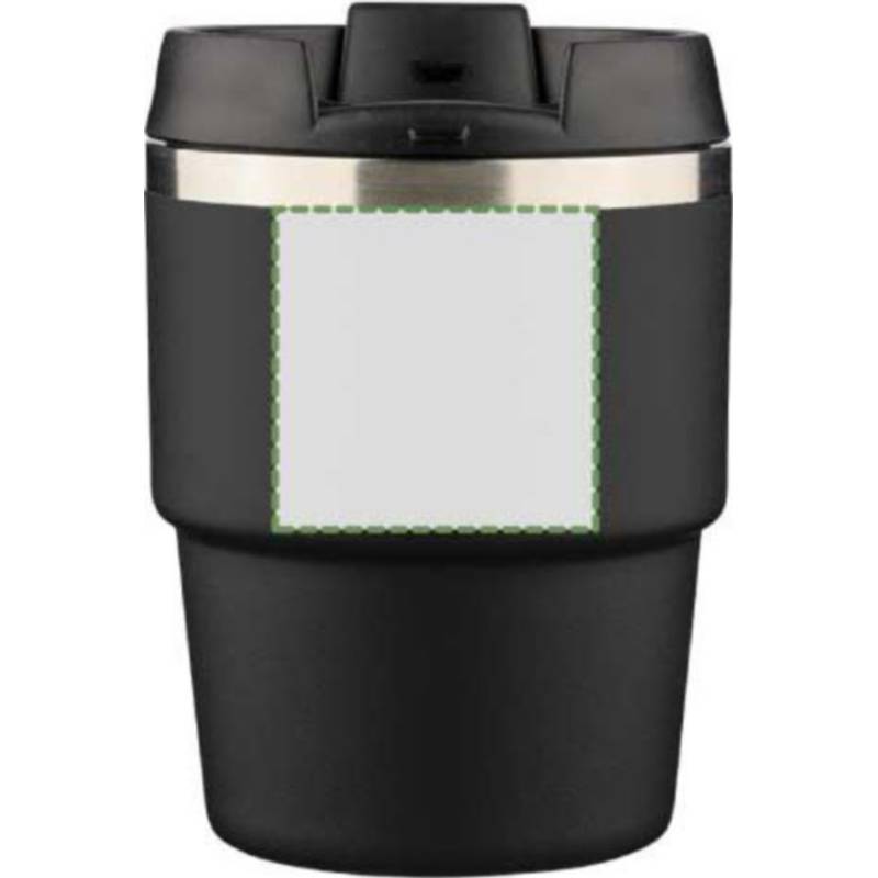 Hrnček z recyklovaného nerezu s dvojitou stenou (175 ml) Oli, čierna Hrnček z recyklovaného nerezu s dvojitou stenou (175 ml) Oli, čierna