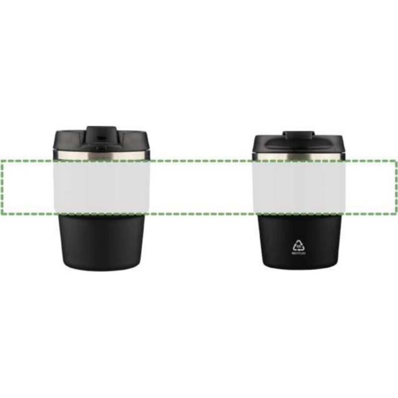 Hrnček z recyklovaného nerezu s dvojitou stenou (175 ml) Oli, čierna Hrnček z recyklovaného nerezu s dvojitou stenou (175 ml) Oli, čierna