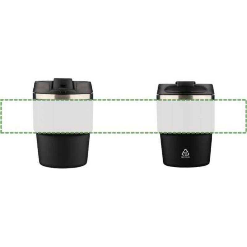 Hrnček z recyklovaného nerezu s dvojitou stenou (175 ml) Oli, čierna Hrnček z recyklovaného nerezu s dvojitou stenou (175 ml) Oli, čierna