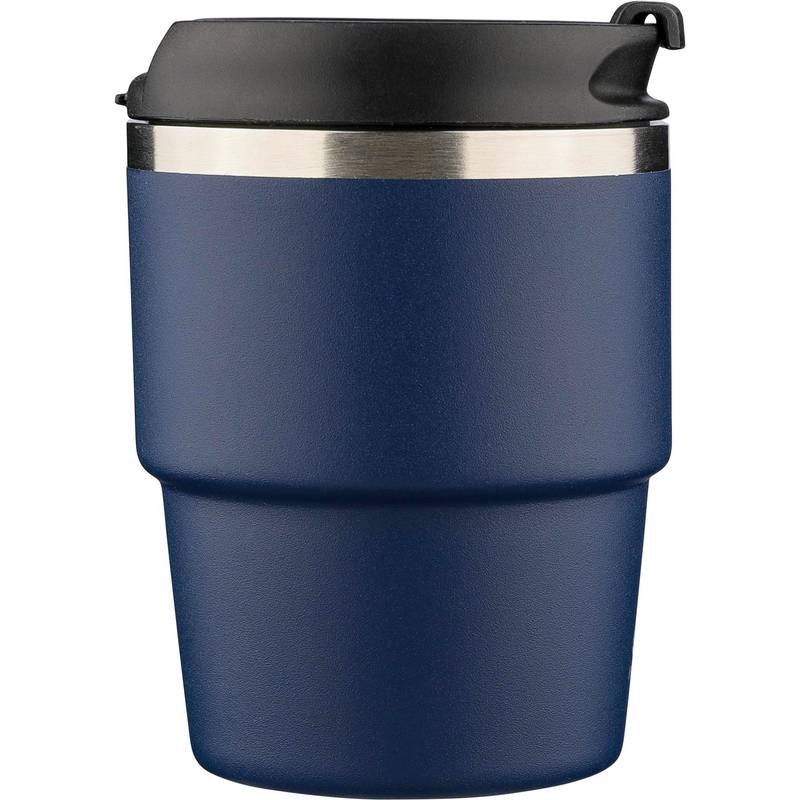 Hrnček z recyklovaného nerezu s dvojitou stenou (175 ml) Oli, čierna Hrnček z recyklovaného nerezu s dvojitou stenou (175 ml) Oli, čierna