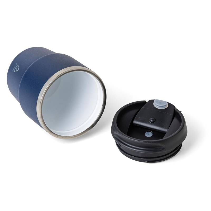 Hrnček z recyklovaného nerezu s dvojitou stenou (175 ml) Oli, čierna Hrnček z recyklovaného nerezu s dvojitou stenou (175 ml) Oli, čierna