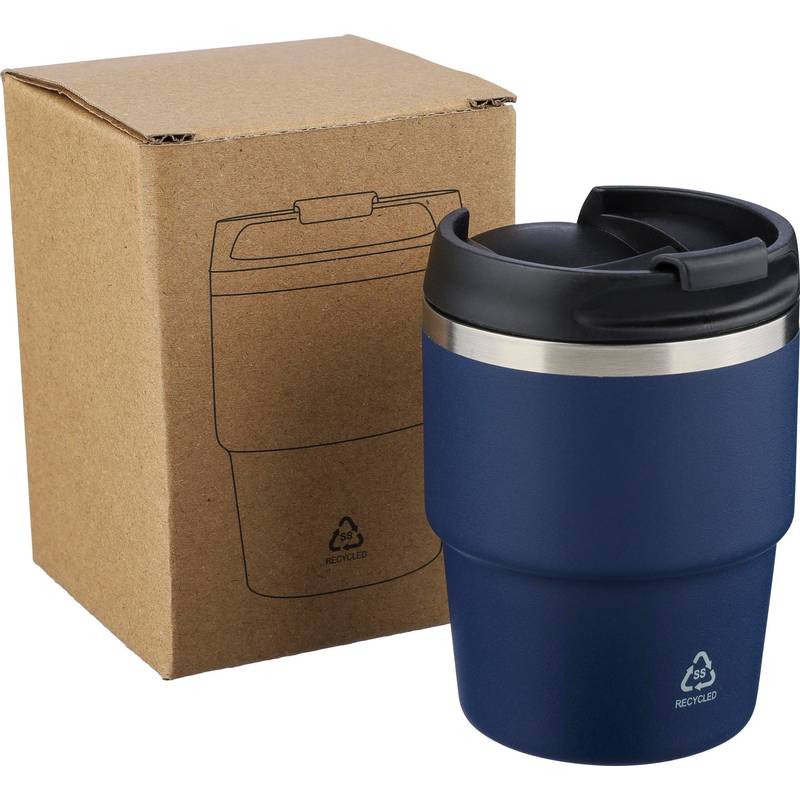 Hrnček z recyklovaného nerezu s dvojitou stenou (175 ml) Oli, čierna Hrnček z recyklovaného nerezu s dvojitou stenou (175 ml) Oli, čierna