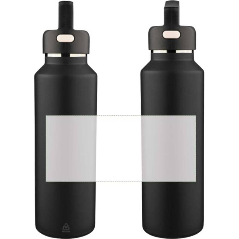 Dvojstenná fľaša z recyklovaného nerezu (600 ml) Mace, čierna Dvojstenná fľaša z recyklovaného nerezu (600 ml) Mace, čierna