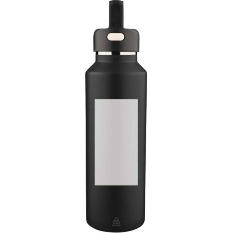 Dvojstenná fľaša z recyklovaného nerezu (600 ml) Mace, čierna Dvojstenná fľaša z recyklovaného nerezu (600 ml) Mace, čierna