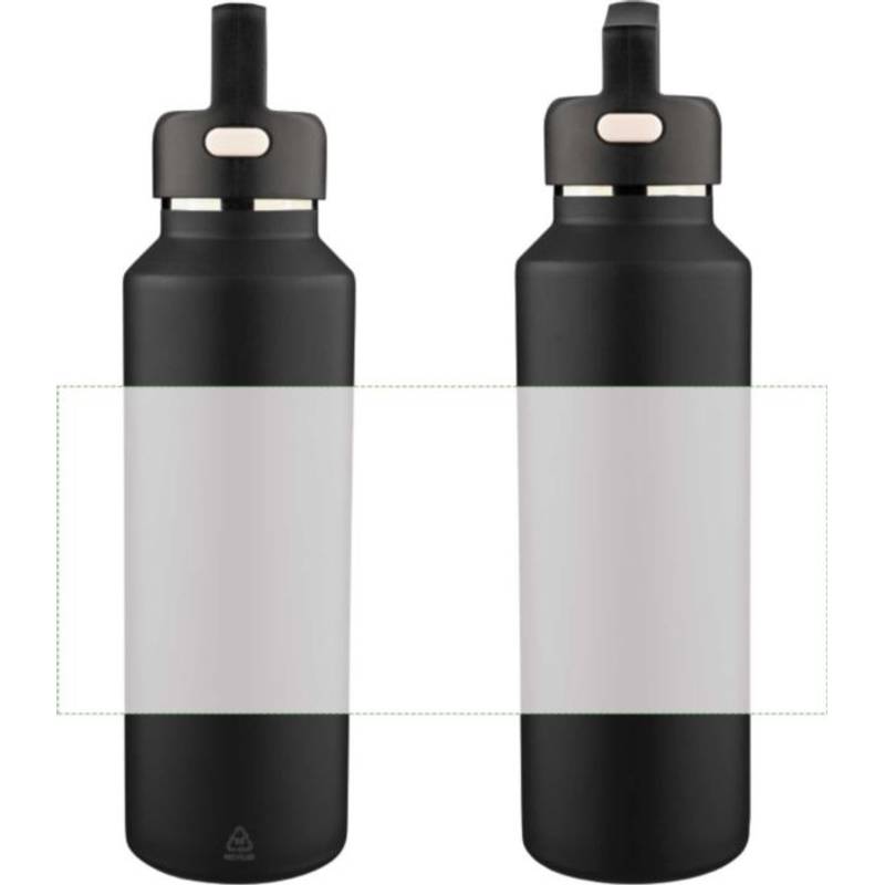 Dvojstenná fľaša z recyklovaného nerezu (600 ml) Mace, čierna Dvojstenná fľaša z recyklovaného nerezu (600 ml) Mace, čierna