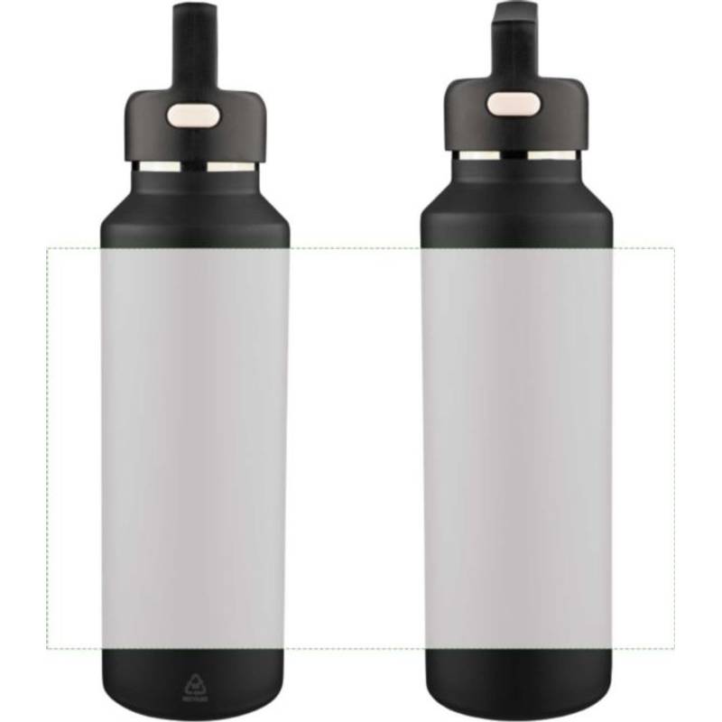 Dvojstenná fľaša z recyklovaného nerezu (600 ml) Mace, čierna Dvojstenná fľaša z recyklovaného nerezu (600 ml) Mace, čierna