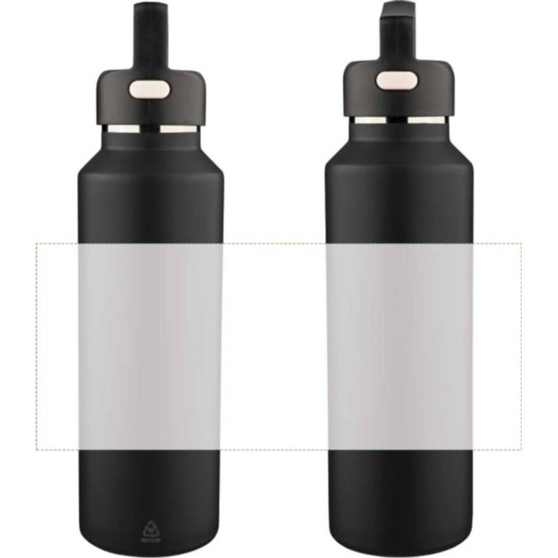 Dvojstenná fľaša z recyklovaného nerezu (600 ml) Mace, čierna Dvojstenná fľaša z recyklovaného nerezu (600 ml) Mace, čierna