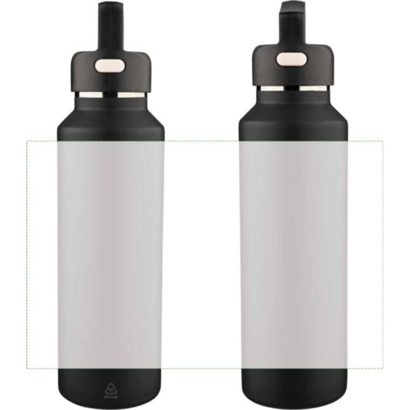 Dvojstenná fľaša z recyklovaného nerezu (600 ml) Mace, čierna Dvojstenná fľaša z recyklovaného nerezu (600 ml) Mace, čierna