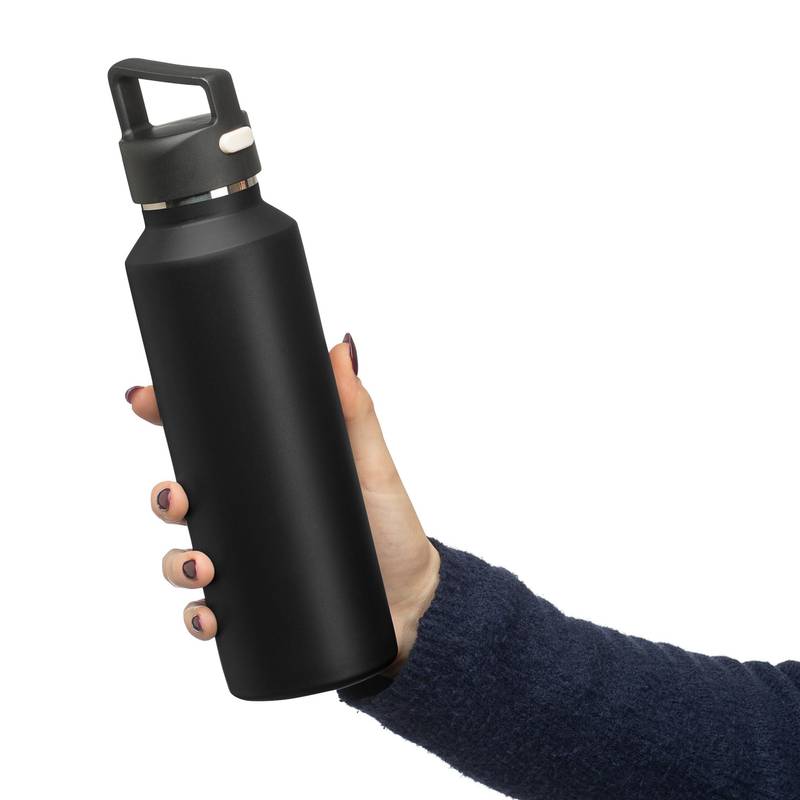 Dvojstenná fľaša z recyklovaného nerezu (600 ml) Mace, čierna Dvojstenná fľaša z recyklovaného nerezu (600 ml) Mace, čierna