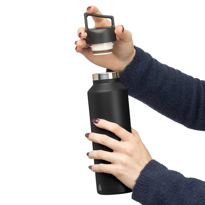 Dvojstenná fľaša z recyklovaného nerezu (600 ml) Mace, čierna Dvojstenná fľaša z recyklovaného nerezu (600 ml) Mace, čierna