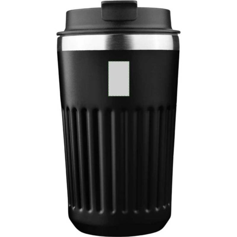 Cestovný hrnček z recyklovaného nerezu (400 ml) Chiara, čierna Cestovný hrnček z recyklovaného nerezu (400 ml) Chiara, čierna