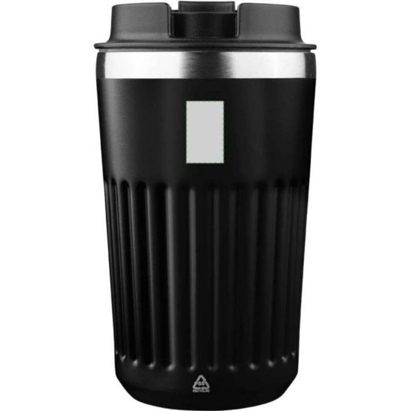 Cestovný hrnček z recyklovaného nerezu (400 ml) Chiara, čierna Cestovný hrnček z recyklovaného nerezu (400 ml) Chiara, čierna