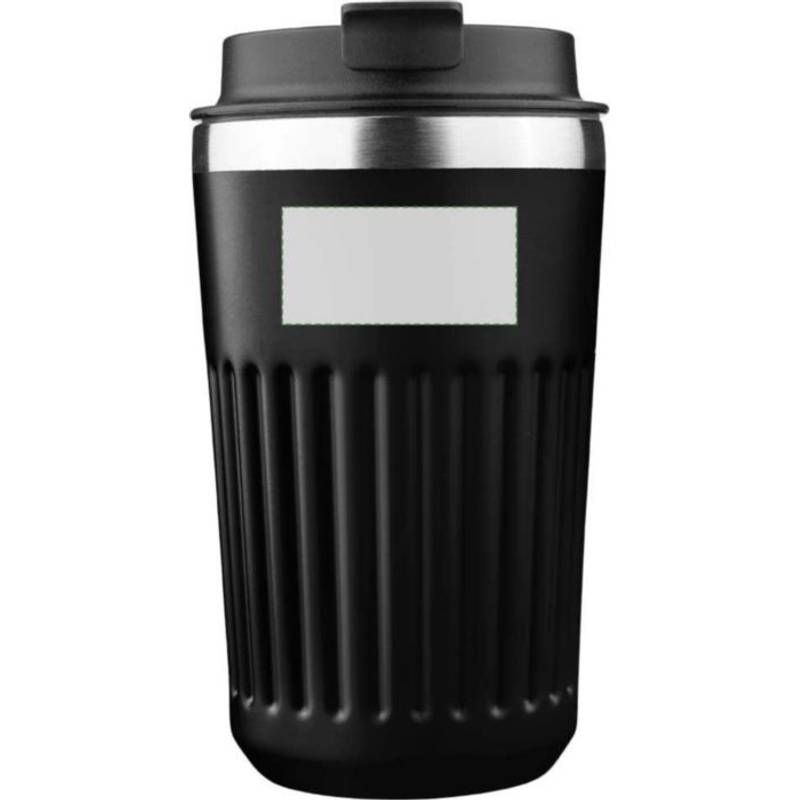 Cestovný hrnček z recyklovaného nerezu (400 ml) Chiara, čierna Cestovný hrnček z recyklovaného nerezu (400 ml) Chiara, čierna