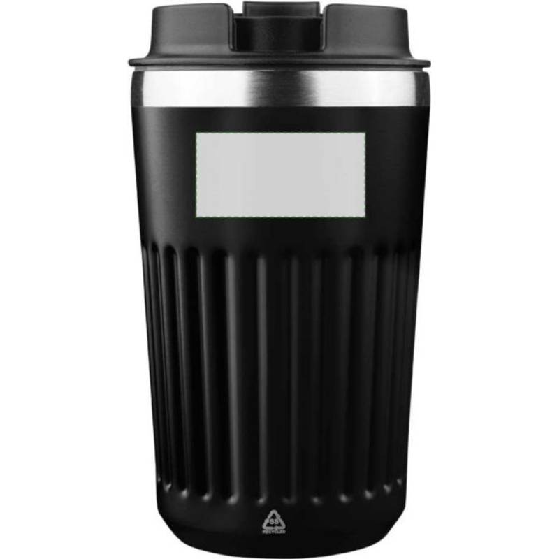 Cestovný hrnček z recyklovaného nerezu (400 ml) Chiara, čierna Cestovný hrnček z recyklovaného nerezu (400 ml) Chiara, čierna