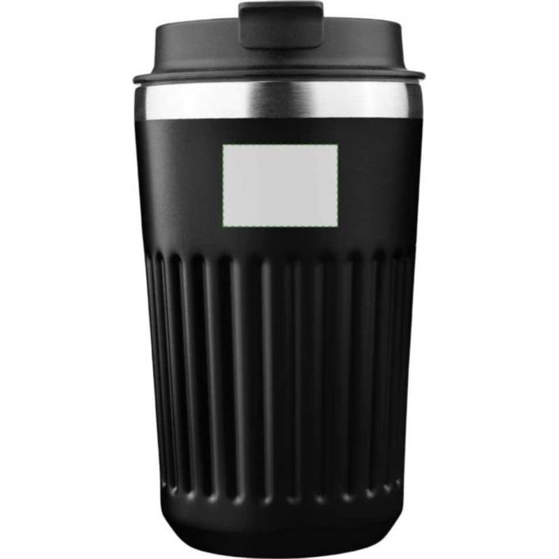 Cestovný hrnček z recyklovaného nerezu (400 ml) Chiara, čierna Cestovný hrnček z recyklovaného nerezu (400 ml) Chiara, čierna