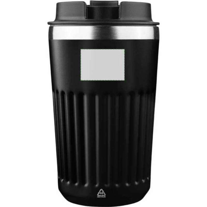 Cestovný hrnček z recyklovaného nerezu (400 ml) Chiara, čierna Cestovný hrnček z recyklovaného nerezu (400 ml) Chiara, čierna