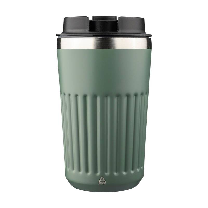 Cestovný hrnček z recyklovaného nerezu (400 ml) Chiara, čierna Cestovný hrnček z recyklovaného nerezu (400 ml) Chiara, čierna