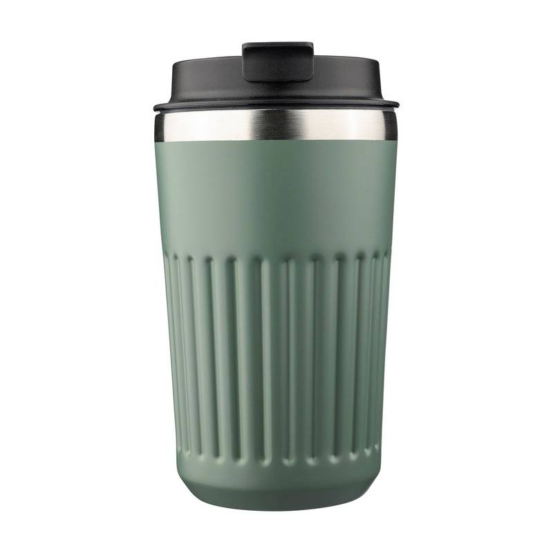 Cestovný hrnček z recyklovaného nerezu (400 ml) Chiara, čierna Cestovný hrnček z recyklovaného nerezu (400 ml) Chiara, čierna