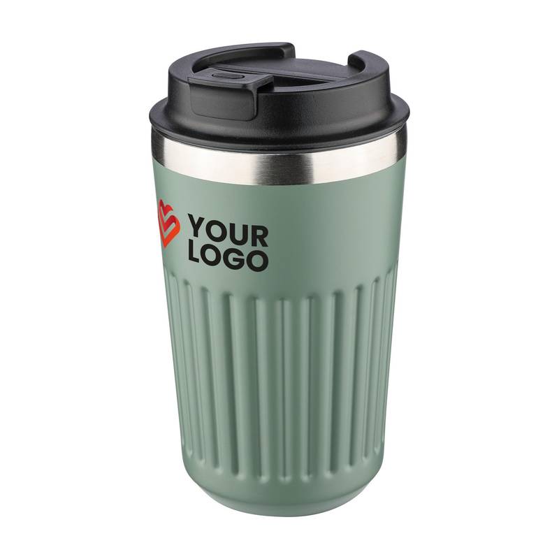 Cestovný hrnček z recyklovaného nerezu (400 ml) Chiara, čierna Cestovný hrnček z recyklovaného nerezu (400 ml) Chiara, čierna