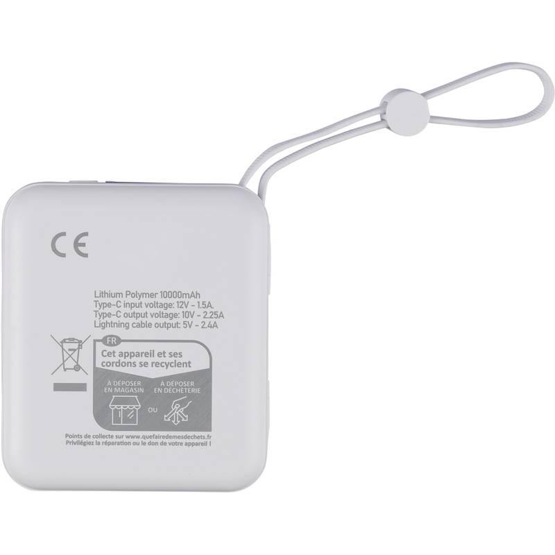 Powerbanka Jona z rABS plastu, čierna Powerbanka Jona z rABS plastu, čierna