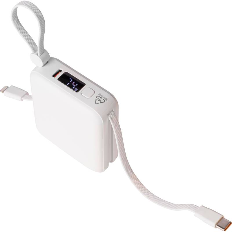 Powerbanka Jona z rABS plastu, čierna Powerbanka Jona z rABS plastu, čierna