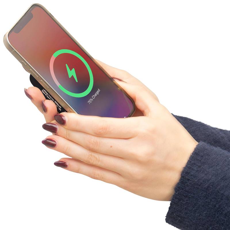 Bezdrôtová nabíjačka a powerbanka Miren, čierna Bezdrôtová nabíjačka a powerbanka Miren, čierna