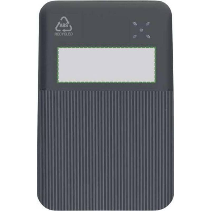Powerbanka z rABS plastu Tavi, čierna Powerbanka z rABS plastu Tavi, čierna
