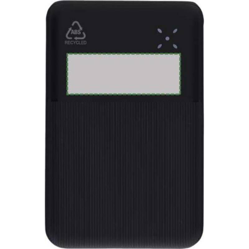 Powerbanka z rABS plastu Rayen, čierna Powerbanka z rABS plastu Rayen, čierna