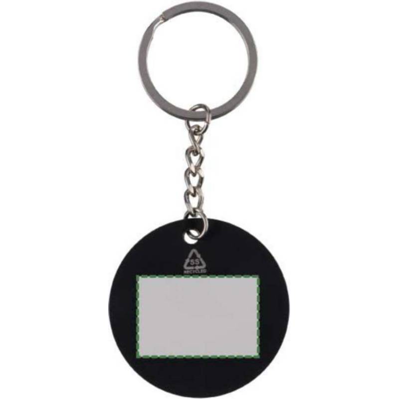 Kľúčenka s futbalovou loptou z recyklovaného nerezu Ciro, čierna Kľúčenka s futbalovou loptou z recyklovaného nerezu Ciro, čierna