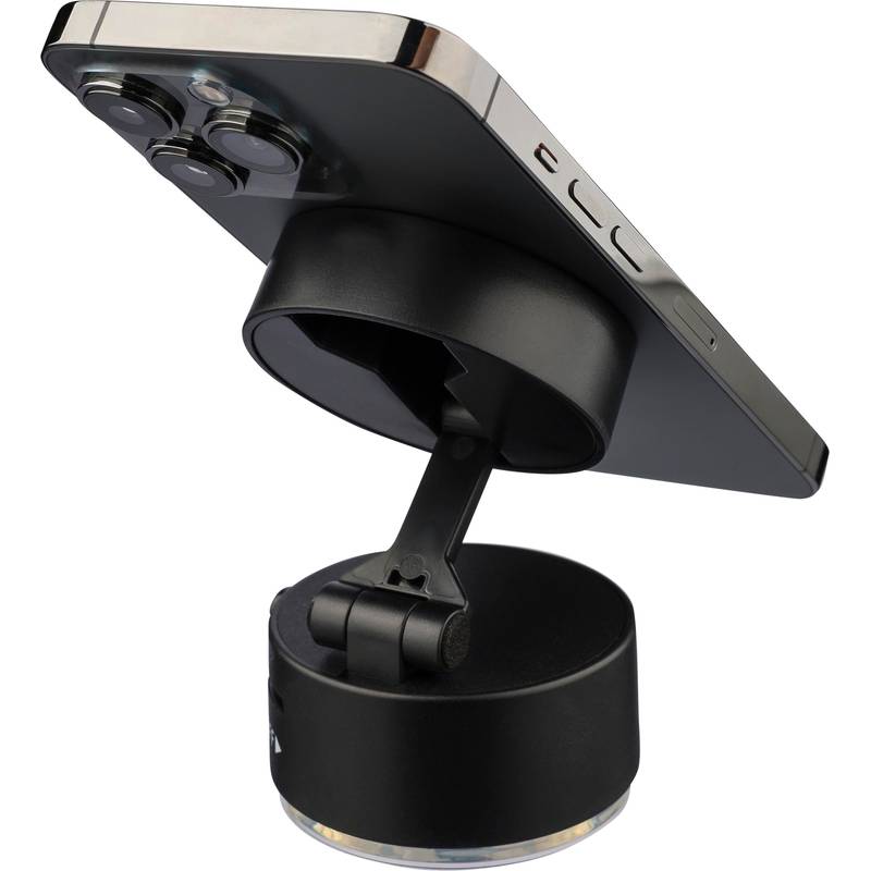 Magnetický stojan na telefón MagSafe z rABS plastu, Nadia, čierna Magnetický stojan na telefón MagSafe z rABS plastu, Nadia, čierna