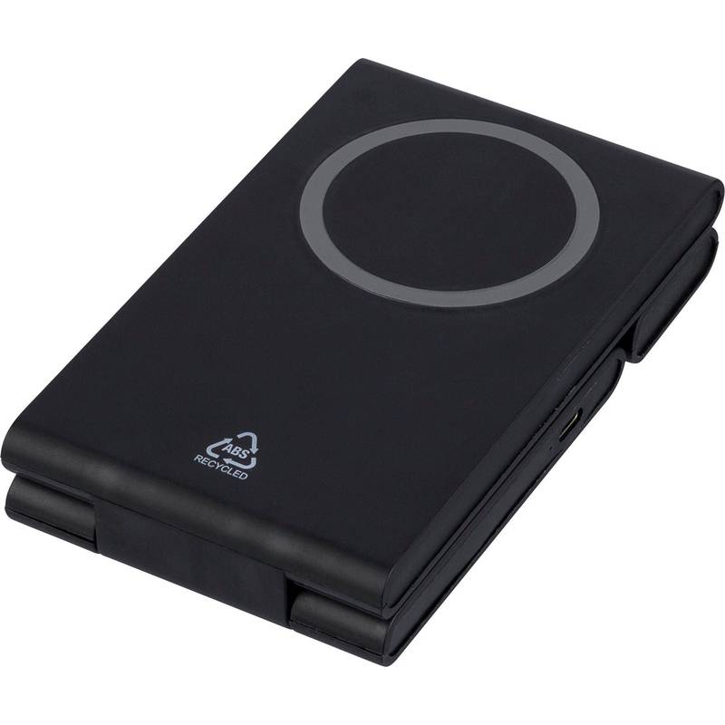 Bezdrôtová magnetická nabíjačka 3 v 1 z rABS Valerio, čierna Bezdrôtová magnetická nabíjačka 3 v 1 z rABS Valerio, čierna