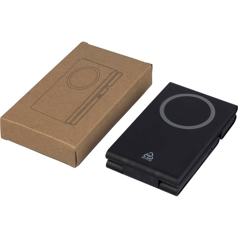 Bezdrôtová magnetická nabíjačka 3 v 1 z rABS Valerio, čierna Bezdrôtová magnetická nabíjačka 3 v 1 z rABS Valerio, čierna