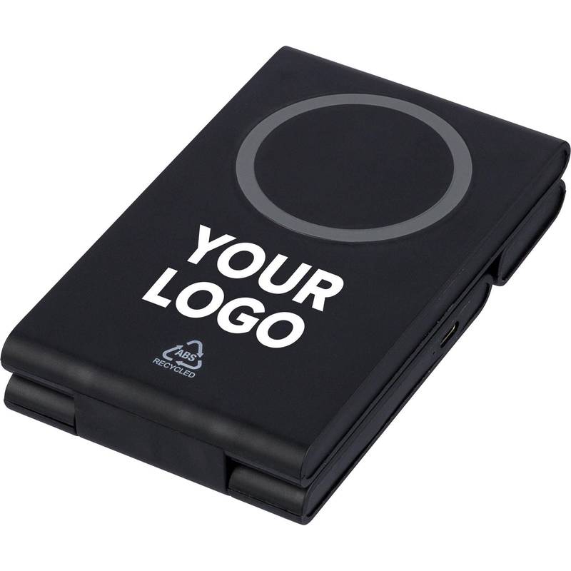 Bezdrôtová magnetická nabíjačka 3 v 1 z rABS Valerio, čierna Bezdrôtová magnetická nabíjačka 3 v 1 z rABS Valerio, čierna