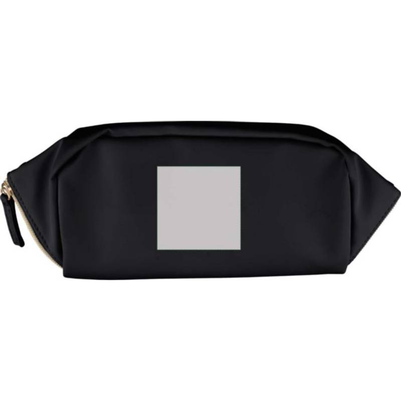 Recyklovaná PU toaletná taška Alon, čierna Recyklovaná PU toaletná taška Alon, čierna