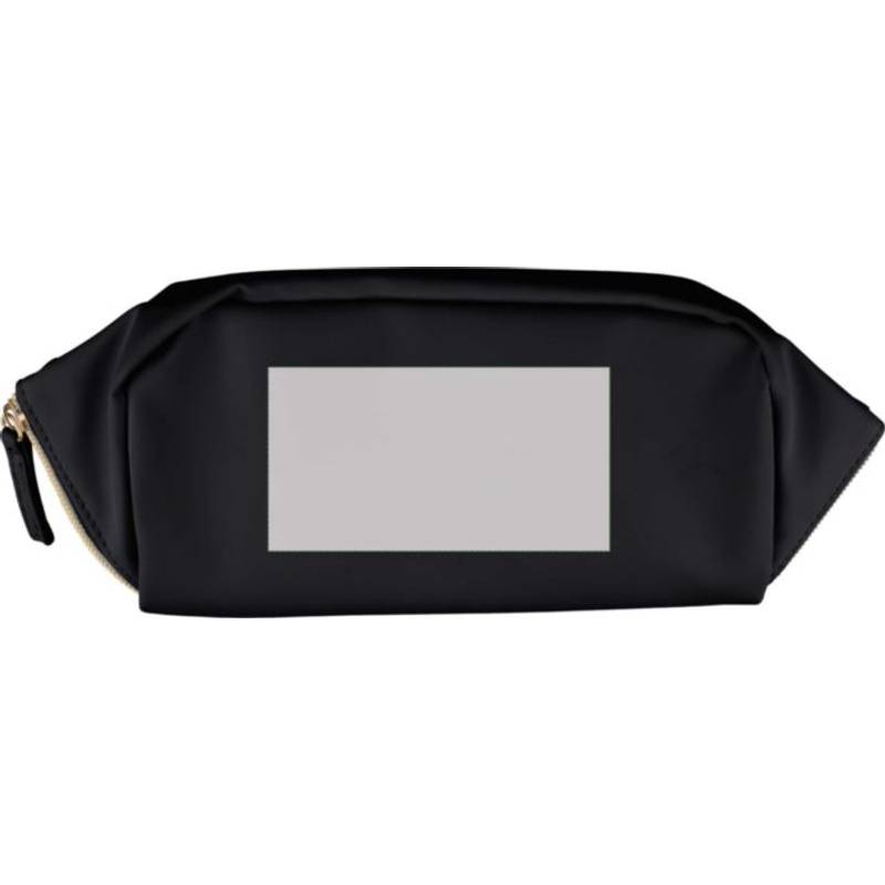 Recyklovaná PU toaletná taška Alon, čierna Recyklovaná PU toaletná taška Alon, čierna