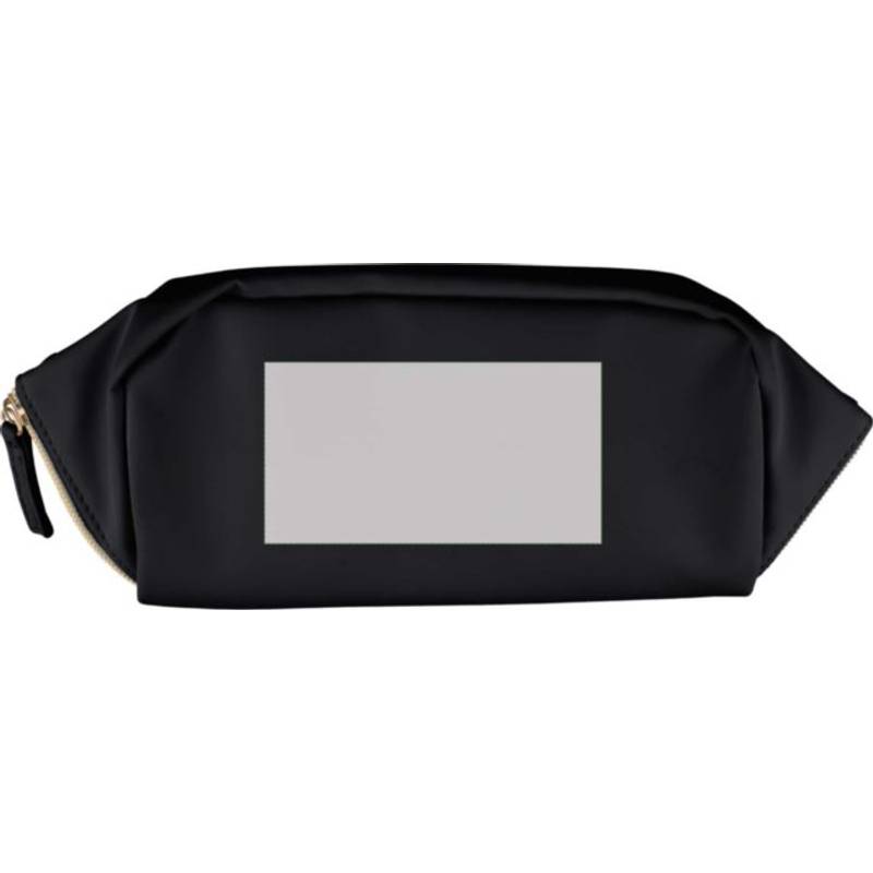 Recyklovaná PU toaletná taška Alon, čierna Recyklovaná PU toaletná taška Alon, čierna