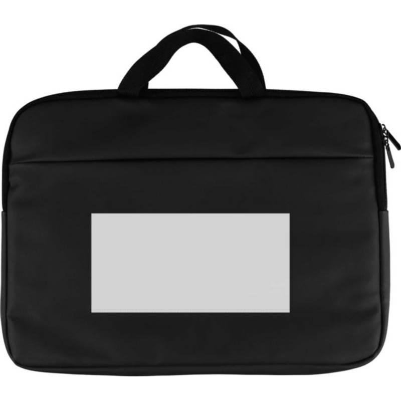 Taška na notebook z recyklovaného PU Rafi, čierna Taška na notebook z recyklovaného PU Rafi, čierna