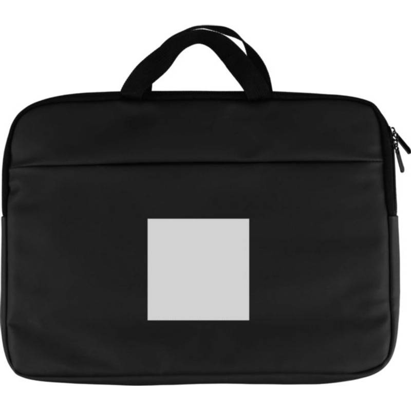 Taška na notebook z recyklovaného PU Rafi, čierna Taška na notebook z recyklovaného PU Rafi, čierna