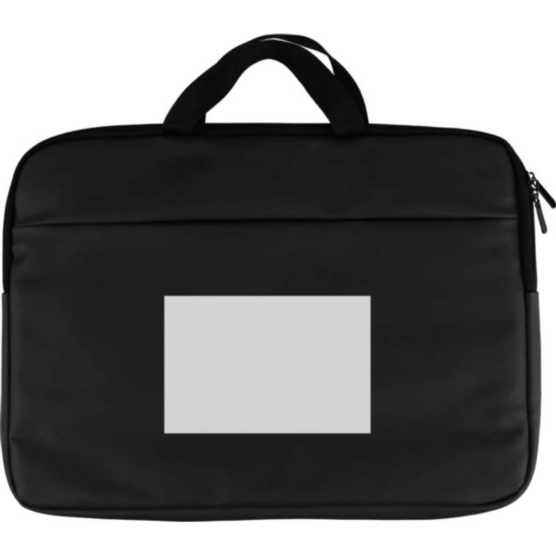 Taška na notebook z recyklovaného PU Rafi, čierna Taška na notebook z recyklovaného PU Rafi, čierna