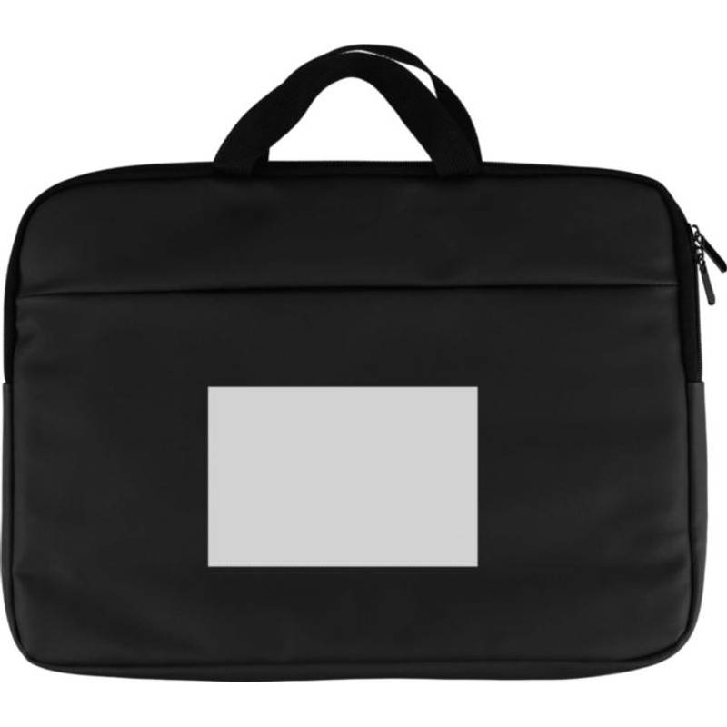 Taška na notebook z recyklovaného PU Rafi, čierna Taška na notebook z recyklovaného PU Rafi, čierna