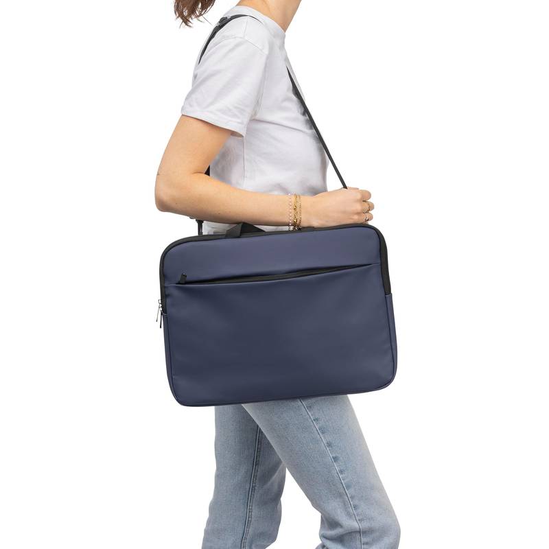 Taška na notebook z recyklovaného PU Rafi, čierna Taška na notebook z recyklovaného PU Rafi, čierna