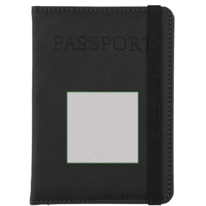 Puzdro na pas a štítok na batožinu z recyklovaného PU Zani, čierna Puzdro na pas a štítok na batožinu z recyklovaného PU Zani, čierna