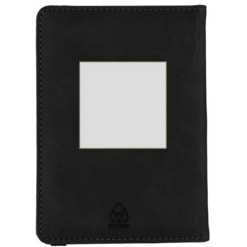 Puzdro na pas a štítok na batožinu z recyklovaného PU Zani, čierna Puzdro na pas a štítok na batožinu z recyklovaného PU Zani, čierna