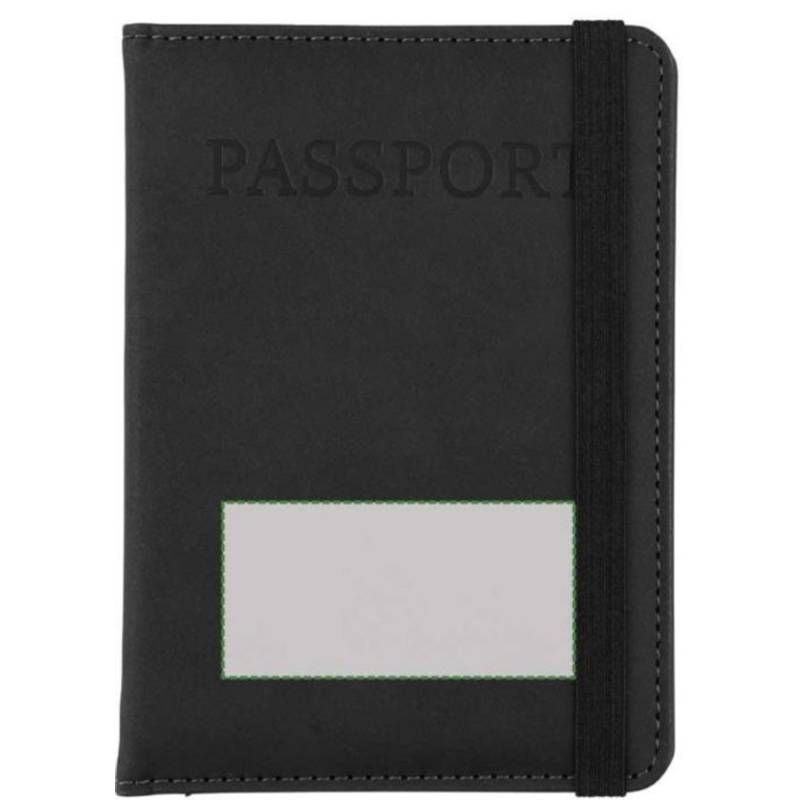 Puzdro na pas a štítok na batožinu z recyklovaného PU Zani, čierna Puzdro na pas a štítok na batožinu z recyklovaného PU Zani, čierna